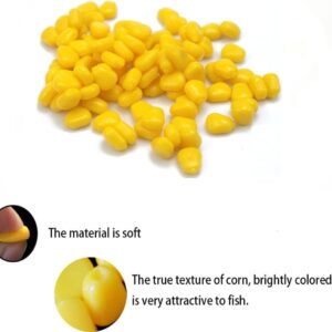 50 pcs TPR Simulation Fake Corn Soft Baits Corn Carp Fishing Lures Floating Baits with Nice Scent for Carp Fishing,Trout Fishing,Cat Fish (50 pcs)