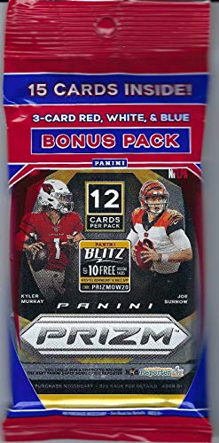 2020 Panini Prizm Football Factory Sealed Cello Pack With 3 Card RWB Bonus Pack