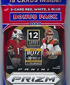 2020 Panini Prizm Football Factory Sealed Cello Pack With 3 Card RWB Bonus Pack