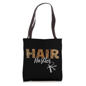 hair hustler - hairstylist gifts - hairdresser gift leopard tote bag