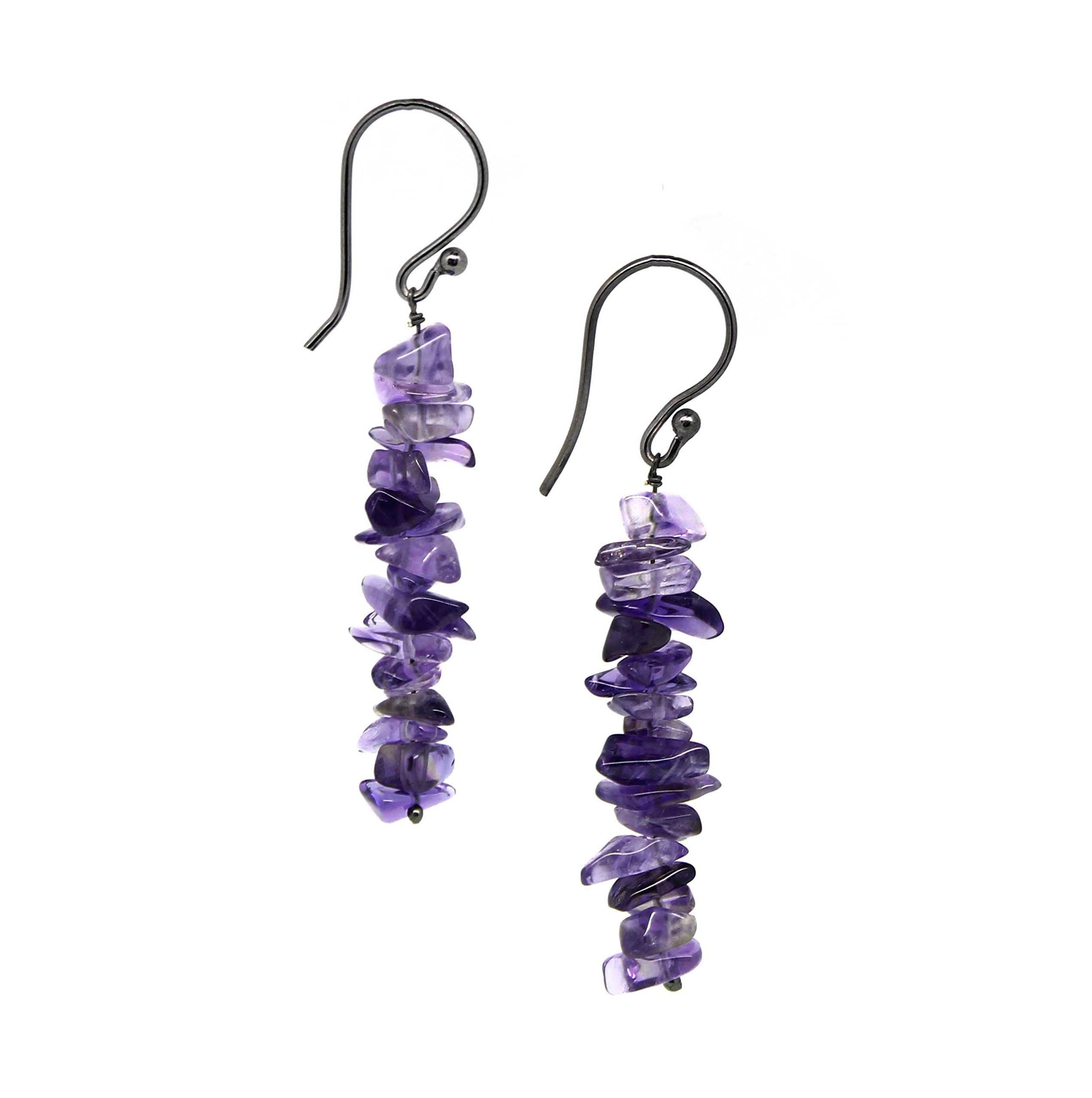 Natural Amethyst Chips Crystal Earring, Yoga Jewelry, Meditation Earring, Crystals Earring, Energy Healing Crystals, February Birthstone Gift for Her, Gemstone Jewelry (Amethyst)