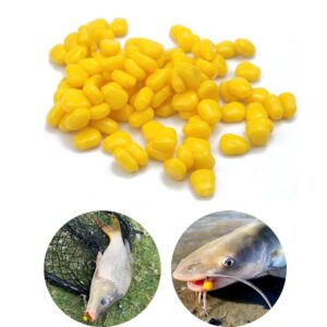 50 pcs TPR Simulation Fake Corn Soft Baits Corn Carp Fishing Lures Floating Baits with Nice Scent for Carp Fishing,Trout Fishing,Cat Fish (50 pcs)