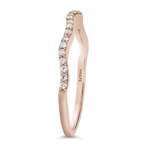 LE VIAN 1/6 Carat Diamond Wavy Stackable Band Ring for Women in 14k Rose Gold (H-I Color, VS2-SI1 Clarity, cttw) Anniversary Wedding Band Ring Size 7 by LeVian