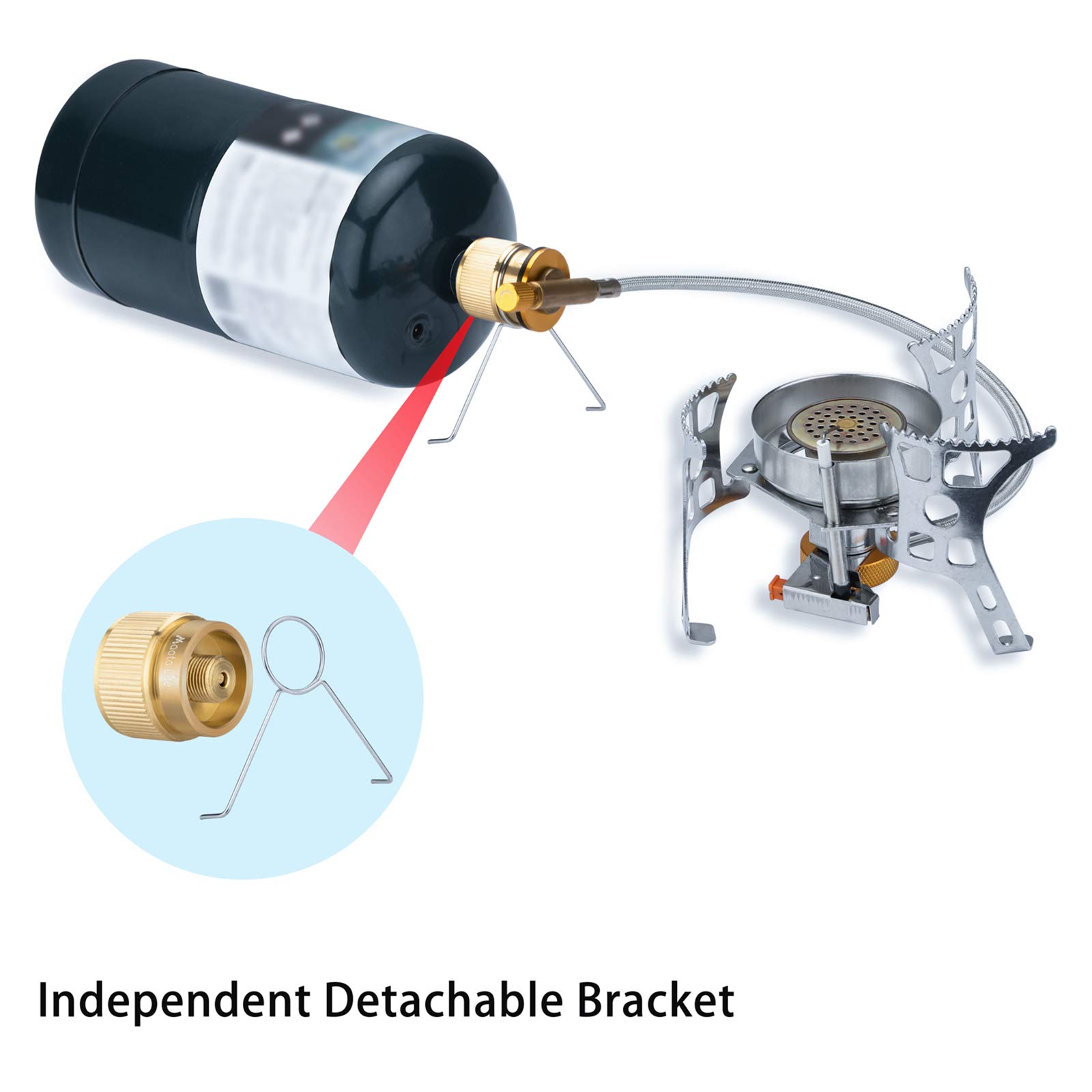 MaotaLife Camping Stove Adapter – 1Lb Propane Small Tank Input and EN417 Lindal Valve Output Propane Canister Converter – Premium Quality Long-lasting Construction (Copper)