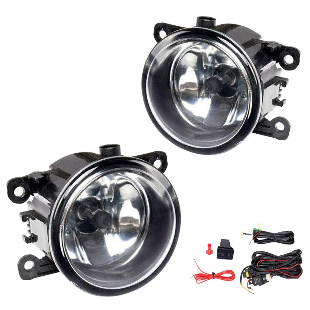 Driving Fog Lights Lamps Replacement for Acura Honda 5 500 S-Type X-Type XK LS Ford Freestyle Ranger Focus Suzuki With H11 12V 55W Halogen Bulbs ​Repalaces 33900STKA11 4F9Z15200A (Clear Lens)