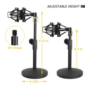 Desk Microphone Stand, Adjustable Table Mic Stand with Shock Mount Holder for Shure SM58-LC SM57-LC Cardioid Dynamic Microphone by Frgyee