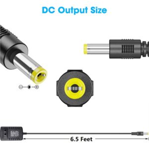 SoulBay 9V Power Supply Charger for Korg KA350 KA-350 Volca Bass FM Monologue Beats Keys Kick Sequencer Analog Rythm Synthesizer Kross 61 88 Keyboard Synth Machine Replacement AC Adapter, 6.56 FT