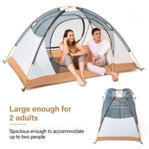 BISINNA 2 Person Camping Tent Lightweight Backpacking Tent Waterproof Windproof Two Doors Easy Setup Double Layer Outdoor Tents for Family Camping Hunting Hiking Mountaineering Travel