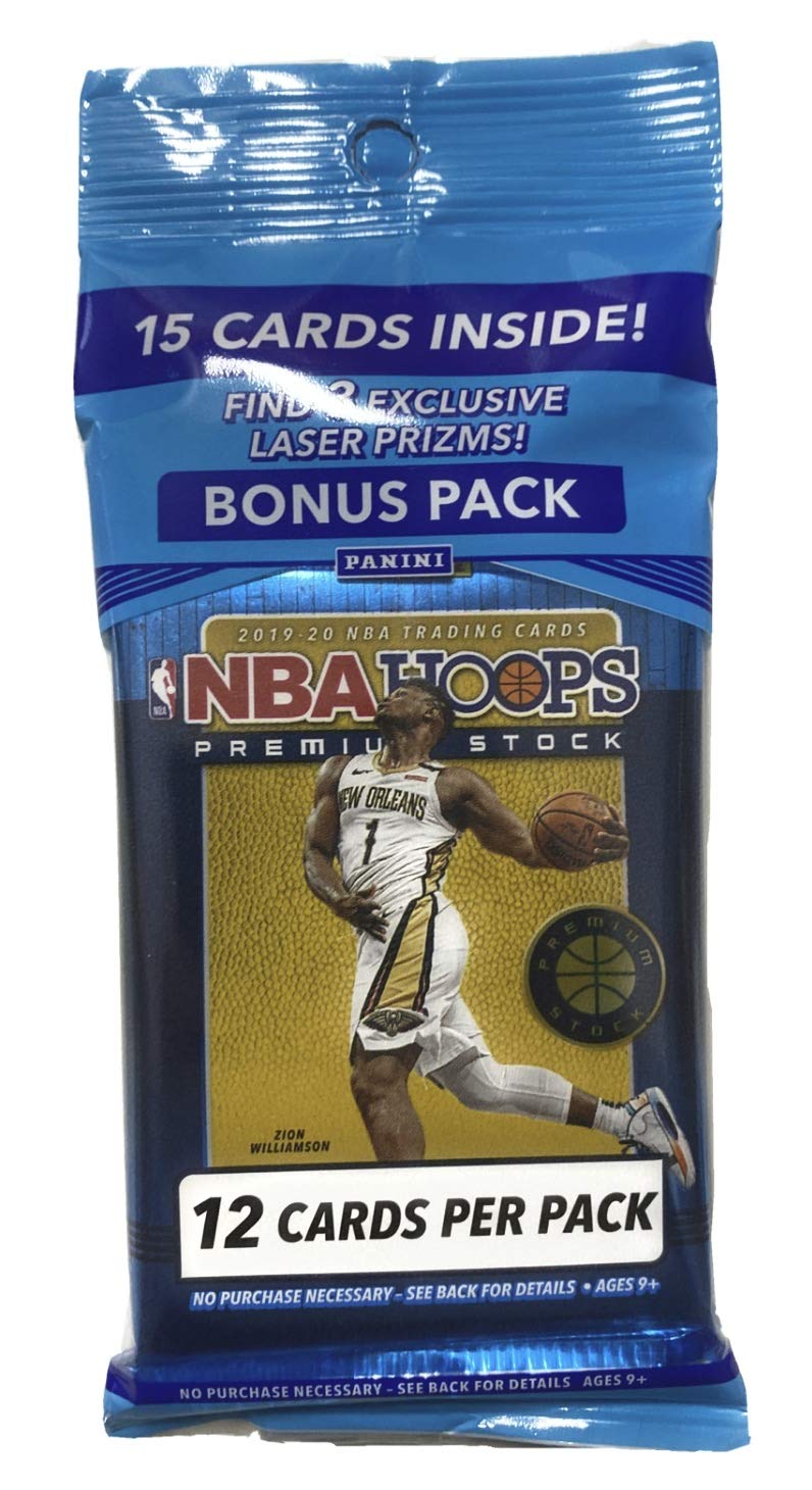 2019-20 NBA HOOPS Premium Stock Cello Pack New Sealed 3 Laser Prizms Bonus