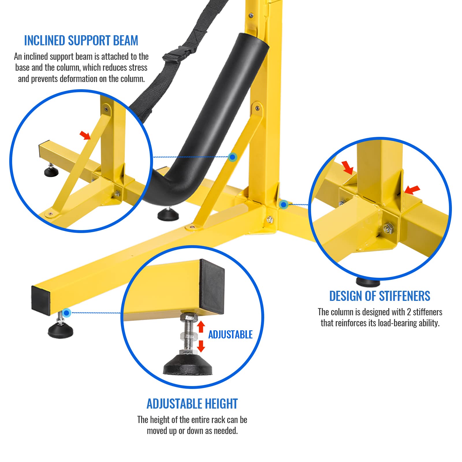 Double Kayak Storage Rack Free Standing Storage for Two Kayak, SUP, Canoe and Paddleboard, Indoor Outdoor or Garage