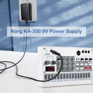 SoulBay 9V Power Supply Charger for Korg KA350 KA-350 Volca Bass FM Monologue Beats Keys Kick Sequencer Analog Rythm Synthesizer Kross 61 88 Keyboard Synth Machine Replacement AC Adapter, 6.56 FT