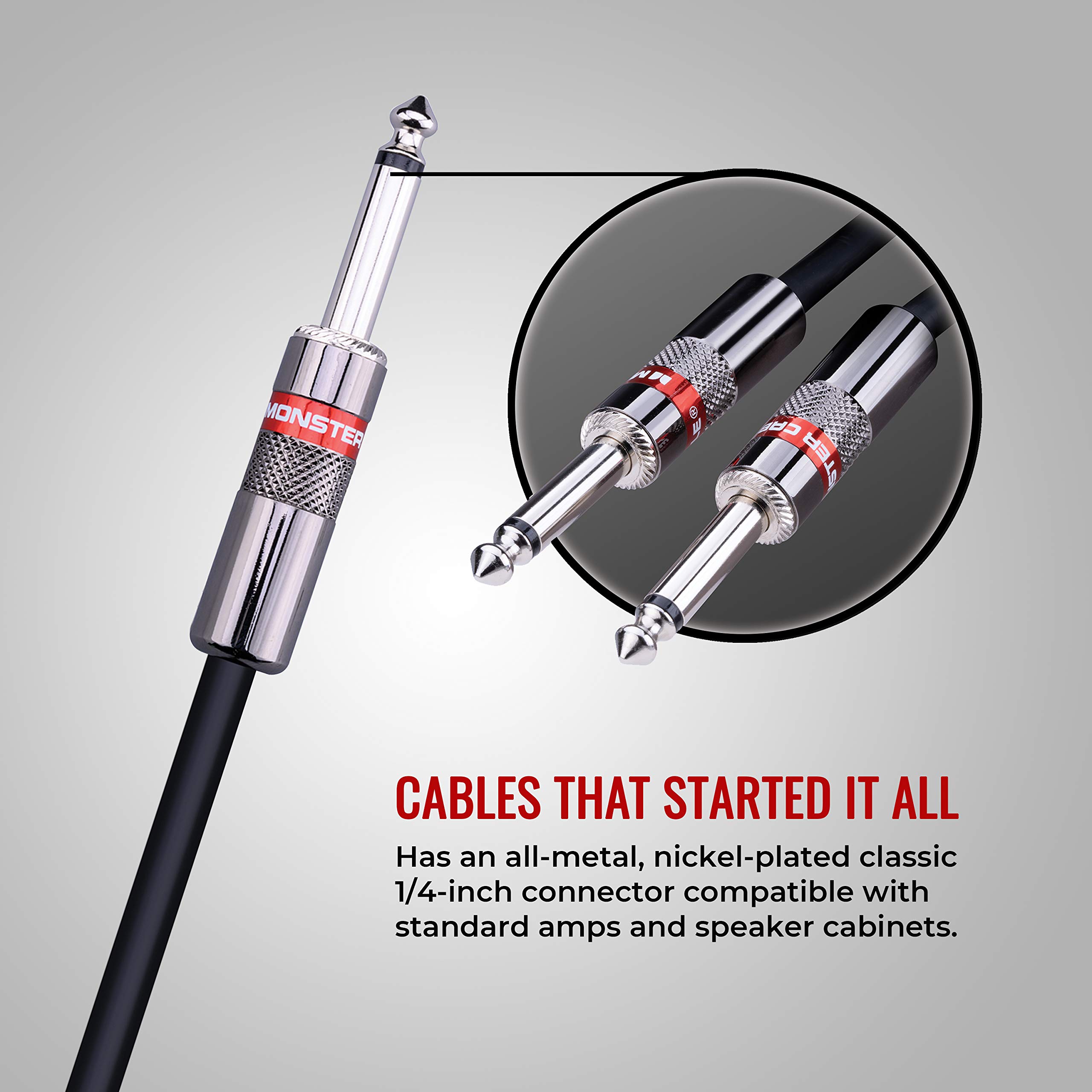 Monster Prolink Classic Speaker Cable: Straight to Straight, 3 ft, Straight 1/4 Plugs