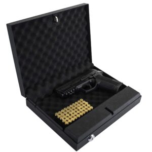 Gun Safe Box Lock Biometric Pistol Vault Firearm Security Key Pad Manual Locks [California DOJ Certified]