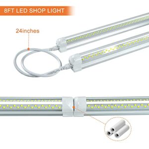 ONLYLUX 8ft LED Shop Light, 8' 100W 15000lm 6000K (12 Pack), 8 Foot Linkable led Shop Lights with Plug Fixture for Garage Workshop, T8 LED Tube Lights, High Output,