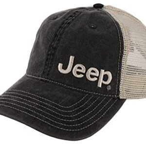 Jeep Garment Washed Trucker Hat - Black