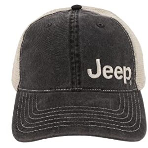 Jeep Garment Washed Trucker Hat - Black