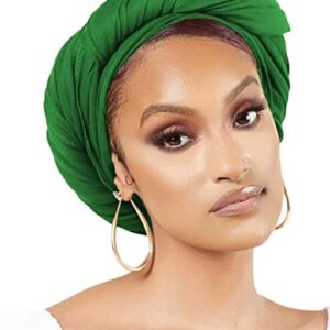 Nonbongoy Head Wraps for Black Women Stretch Turban African Headwraps Scarf Soft Hijab Hair Wraps Jersey Head Scarf for Locs Braids