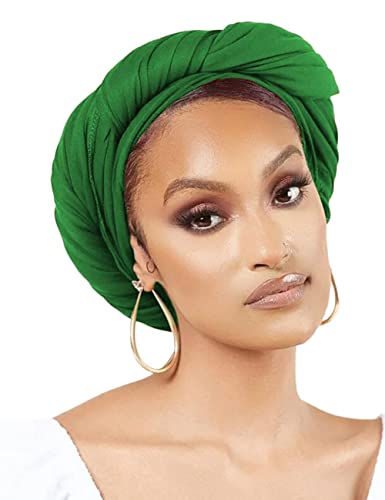 Nonbongoy Head Wraps for Black Women Stretch Turban African Headwraps Scarf Soft Hijab Hair Wraps Jersey Head Scarf for Locs Braids