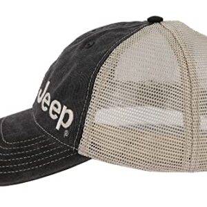 Jeep Garment Washed Trucker Hat - Black