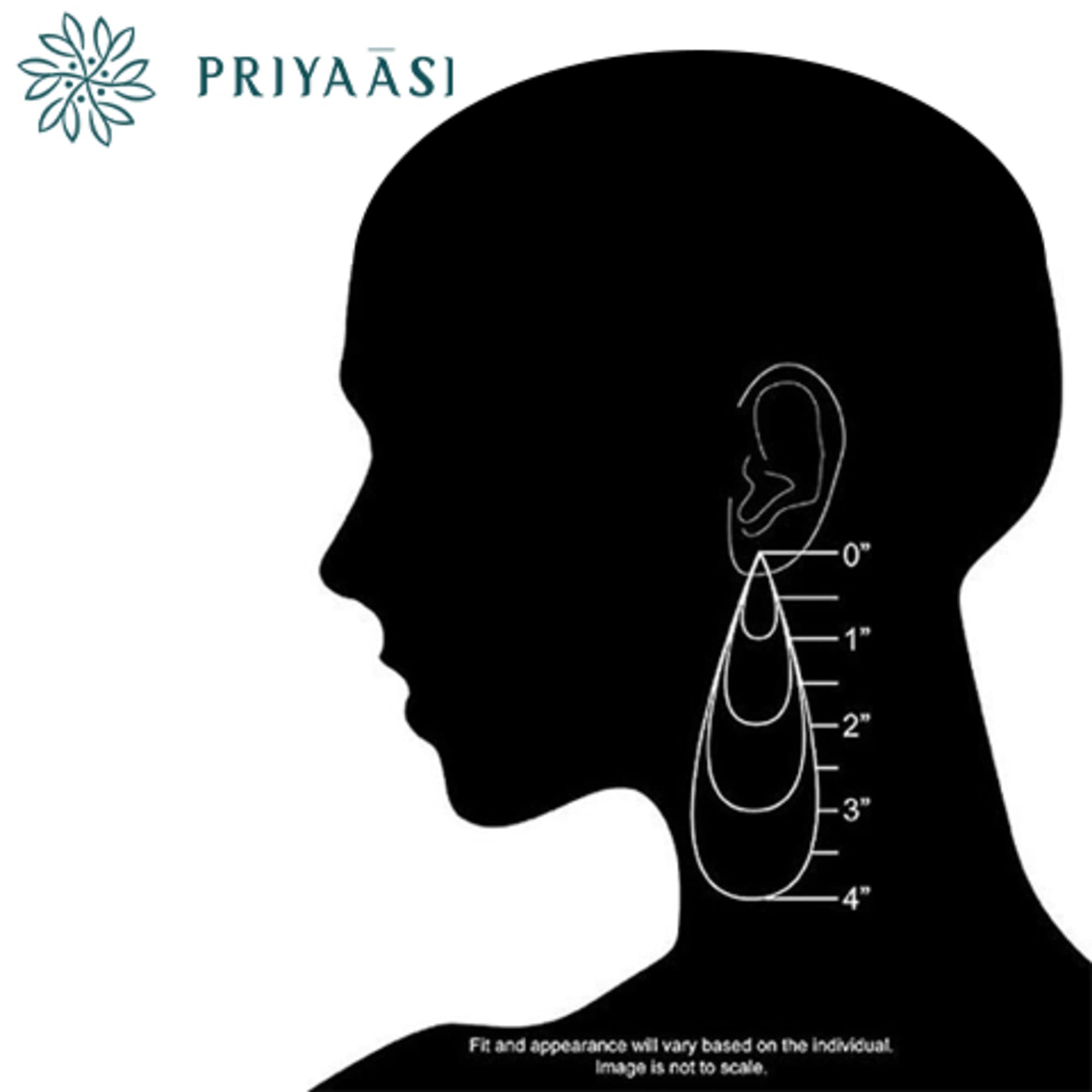 Priyaasi Mint Green Ethnic Indian Jhumka Earring for Women | Trendy Paisley Chandbali Design | Kundan-Studded | Pearl Drop| Plating of Gold | Earrings for Women with Pushback Closure