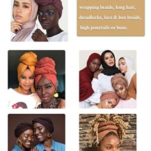 Nonbongoy Head Wraps for Black Women Stretch Turban African Headwraps Scarf Soft Hijab Hair Wraps Jersey Head Scarf for Locs Braids