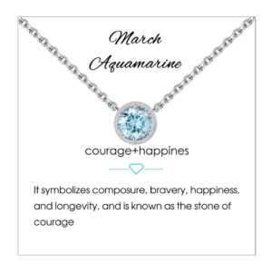 presentski march birthstone necklace for mom aquamarine necklace mother's day gifts for women grandmother necklace