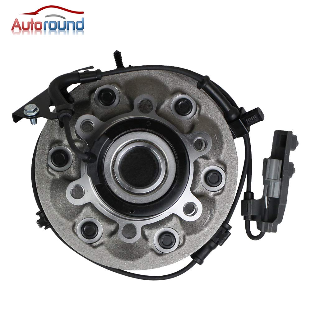 Autoround 4WD Both Front Driver Passenger Side Wheel Bearing and Hub Assembly Compatible with Chevy Colorado, GMC Canyon, Isuzu i-350, i-370 4x4 2004 2005 2006 2007 2008 6 Lug w/ABS 515111 515110