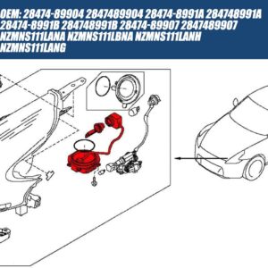 RANSOTO Headlight Ballast Compatible with Infiniti G35 G37 FX35 QX56 Nissan 350Z Maxima Murano 370Z Replace NZMNS111LAN 28474-8991A Xenon HID Control Unit with Igniter & D2S Bulb