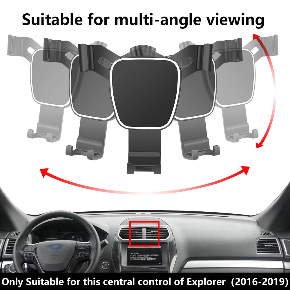 LUNQIN Car Phone Holder for 2016-2019 Ford Explorer Auto Accessories Navigation Bracket Interior Decoration Mobile Cell Phone Mount