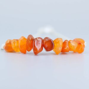 Gempires Real Carnelian Crystal Bracelet, Everyday Wear Bracelet, Gift for Her, Orange Healing Stones with 8 inch Silver Plated Adjustable Chain (Carnelian)