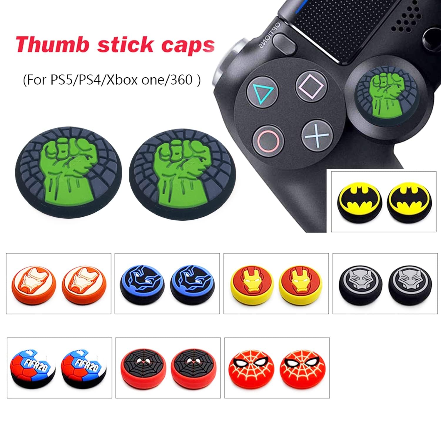 12Pcs Analog Thumb Grip Stick Cover, Wireless Controllers Game Remote Joystick Cap, Fantastic Non-Slip Silicone Handle Protection Cover for PS5/PS4/Xbox one/360/Nintendo Switch PRO