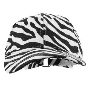 VALICLUD Cow-Stripe Baseball Cap Zebra Print Peaked Cap Cotton Linen Peaked Hat Outdoor Sun Hat for Women Girls White