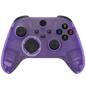 eXtremeRate Replacement Faceplate for Xbox Series X & S Controller - Personalize Your Control - Clear Atomic Purple Front Housing Shell for Xbox Core Wireless Controller [Controller NOT Included]