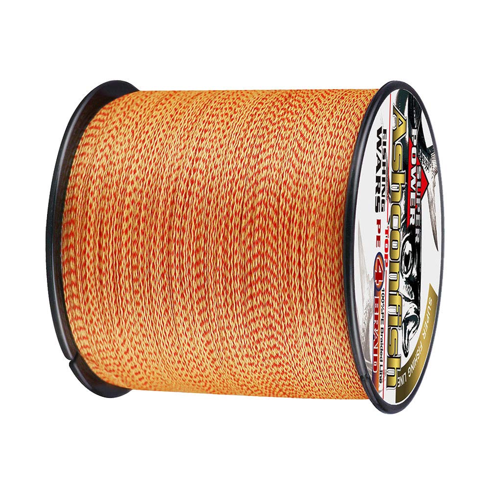 Ashconfish Braided Fishing Line- 8 Strands Super Strong PE Fishing Wire Heavy Tensile for Saltwater & Freshwater Fishing -Abrasion Resistant - Zero Stretch- 100M/109Yards 20LB Red and Yellow