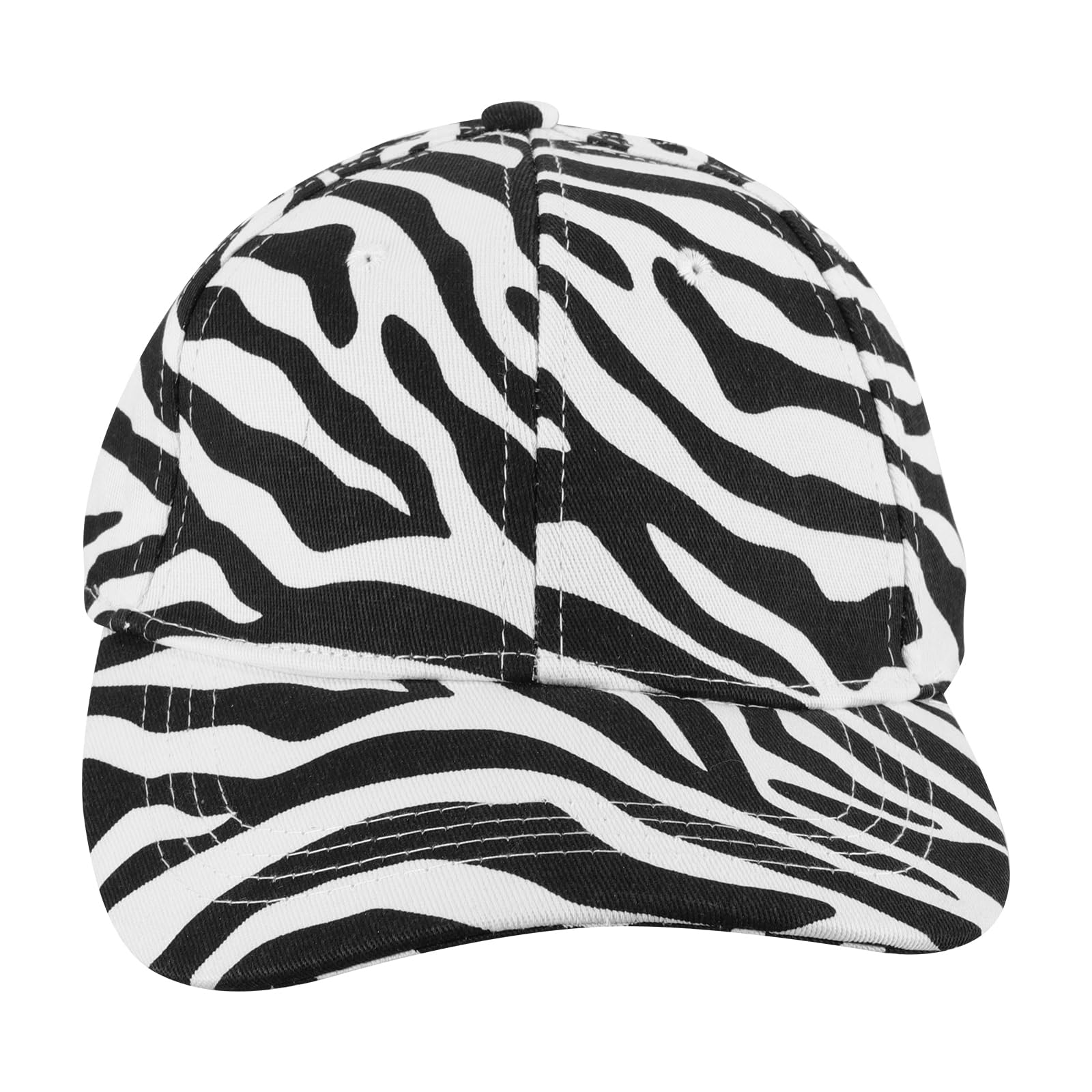 VALICLUD Cow-Stripe Baseball Cap Zebra Print Peaked Cap Cotton Linen Peaked Hat Outdoor Sun Hat for Women Girls White