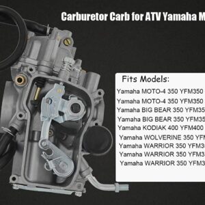 YFM350 Carburetor for Yamaha 1987-1990 & 1992-1995 Moto-4 350 YFM350/1987-2004 Warrior 350 YFM350/1987-1998 Big Bear 350 YFM350/1996-1998 Kodiak 400 YFM400/1995 Wolverine 350 YFM35F +Intake Manifold