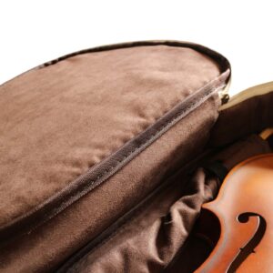 MUSIC FIRST Original Design, Fit for 3/4 and 4/4 Full Size Violin, Waterproof, 18mm Padded Space Grey Ballistic Nylon Violin Bag, Soft Violin Case, Violin Backpack, Max bow length 74cm (29 inch)