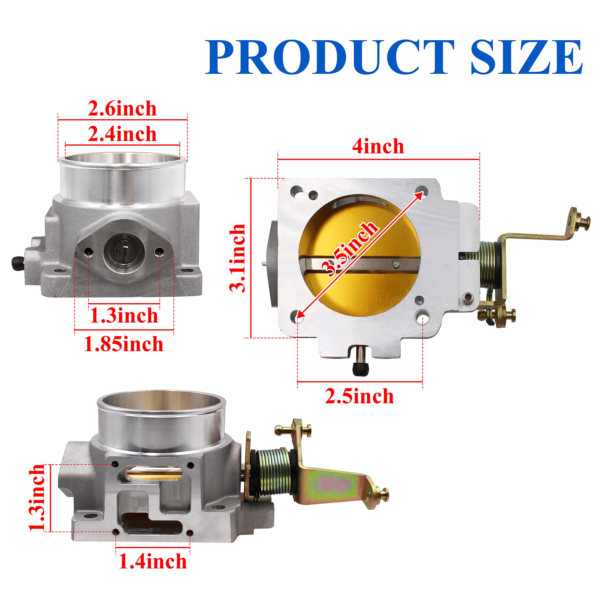 1724 62mm Throttle Body for High Flow Power Plus Series Replacement for BBK,Compatible With 1991-2003 Jeep 4.0L and Just for Cherokee 1998-2001 4.0L