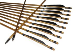 ttfly fletching 12pcs parabolic 5" black white fletching bamboo arrows 32" practice targeting arrow archery for recurve bow longbow