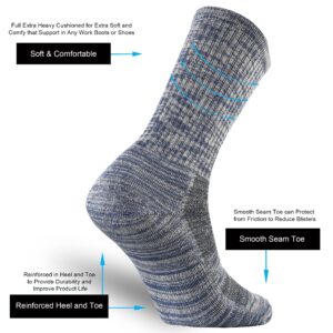 ONKE Merino Wool Cushion Crew Socks for Men Outdoor Hiking Hike Moisture Wicking Control Lightweight Breathable Performance(MultiColor2 XL)