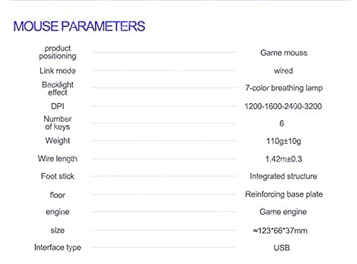 Smaige Gaming Mouse Wired,6 Buttons, 4 Adjustable DPI Up to 3200 DPI, 7 Circular & Breathing LED Light, Multifunction Wired Mouse Used for Games and Office (Black)