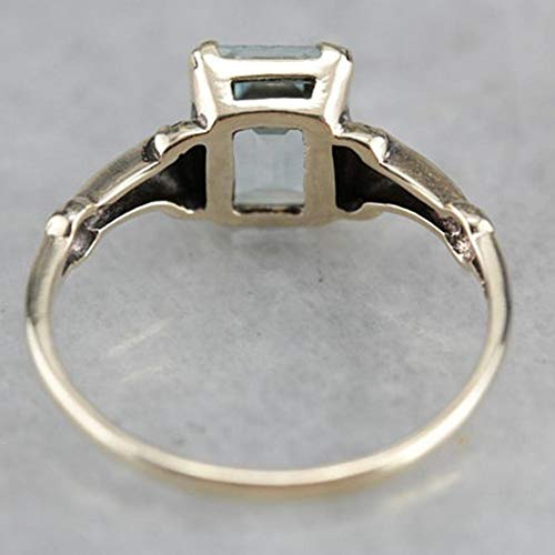 SEniutarm Engagement Love Rings Wedding Bands Elegant Women Faux Square Topaz Ring Bride Wedding Engagement Party Jewelry Gift for Women/Girl Finger Rings DIY Jewelry Gifts - Light Blue US 6