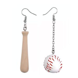 baseball earrings for women - baseball jewelry for moms - baseball mom accessories (bat & ball)