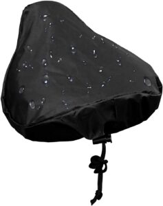 luter waterproof bike seat cover with drawstring, protective water resistant bicycle saddle rain dust cover (black)