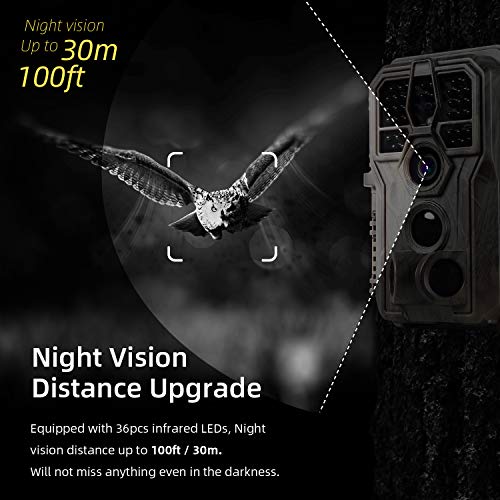 2-Pack Outdoor Trail Game Cameras 24MP Picture 1296P/1080P Video Wildlife Hunting Deer Camera 100ft Night Vision No Glow 0.1S Trigger Speed Motion Activated Waterproof Password Protected Time Lapse