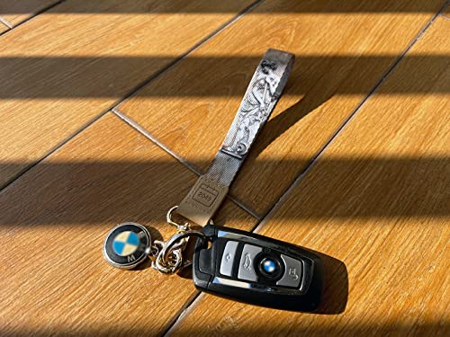 DQL wrist key lanyard, Bohemian key chain wristlet hand lanyard key wrist strap, keychain short key lanyard, car key holder for women(Cute)