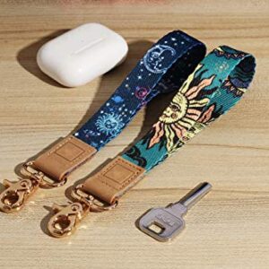 DQL wrist key lanyard, Bohemian key chain wristlet hand lanyard key wrist strap, keychain short key lanyard, car key holder for women(Cute)