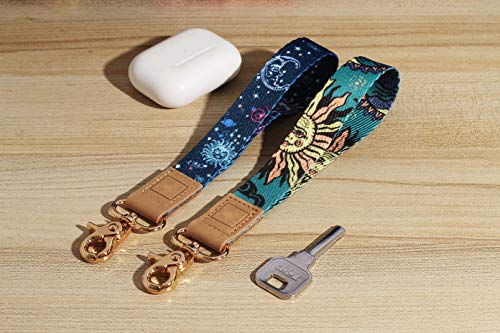 DQL wrist key lanyard, Bohemian key chain wristlet hand lanyard key wrist strap, keychain short key lanyard, car key holder for women(Cute)