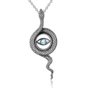 yafeini snake necklace sterling silver evil eye snake pendant necklace christmas snake jewelry gifts for women mom