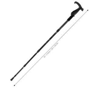 Portable Trekking Pole, Outdoor Walking Stick High Strength Aluminum Alloy Hiking Poles Anti‑Slip Canes for Elderly(Black) Trekking Poles